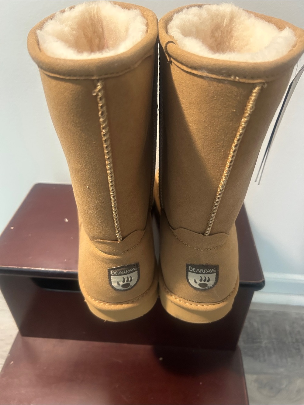 BearPaw Wheat Mid-Calf Vegan Shearling-Lined Boots - Picture 3 of 7